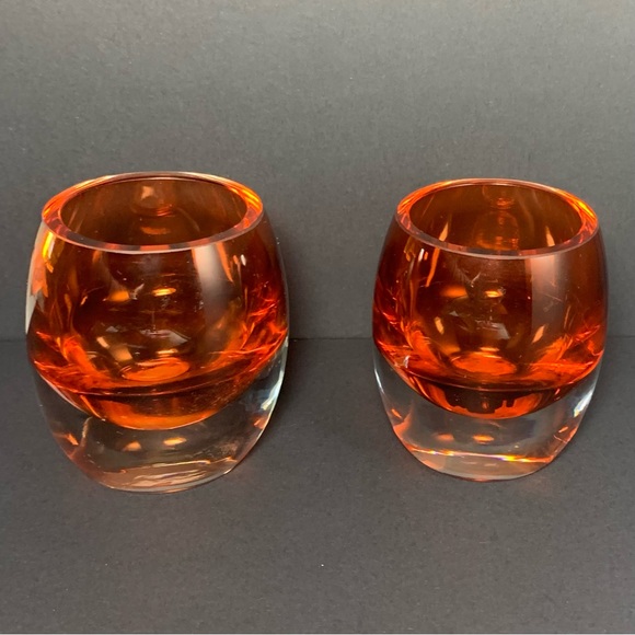 Target Orange & Clear Glass Votive Candleholders, [Set of 2] - Picture 5 of 9